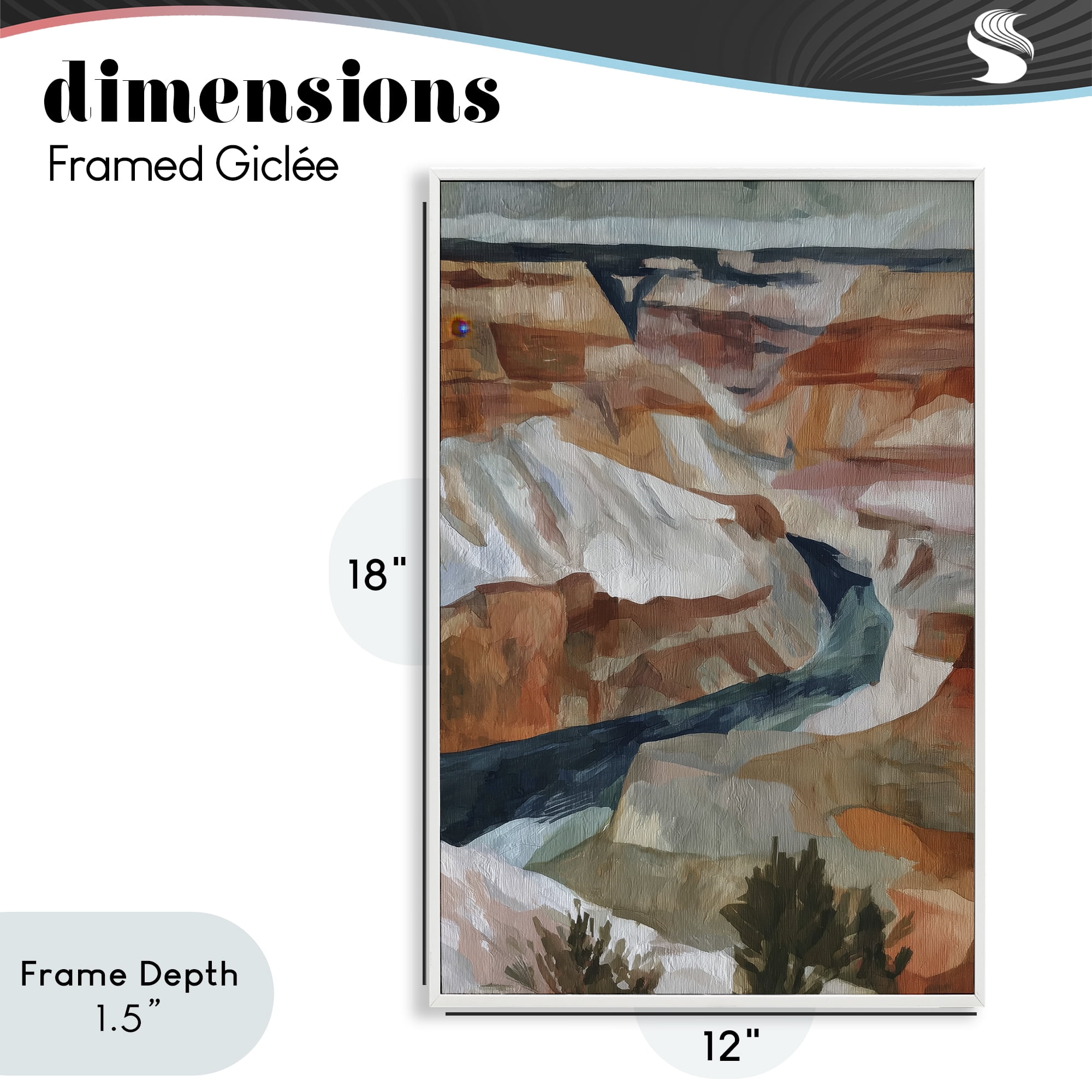 Stupell Industries Canyon Rim Textures Impression White Framed Giclee Art, design by Chromatic Storm Studio