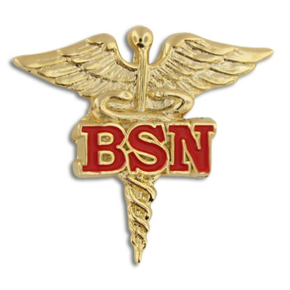 PinMart's Bachelor of Science Nursing Red BSN Caduceus Lapel Pin