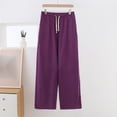 thumbnail image 2 of Fsgntruao Women's Plus Size Solid Color Pants Pocket Elastic Waist Pants, 2 of 5