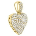 thumbnail image 2 of 14K Yellow Gold Diamond Puff Heart Pendant 1" Ladies Pave Domed Charm 1.90 Ct., 2 of 5