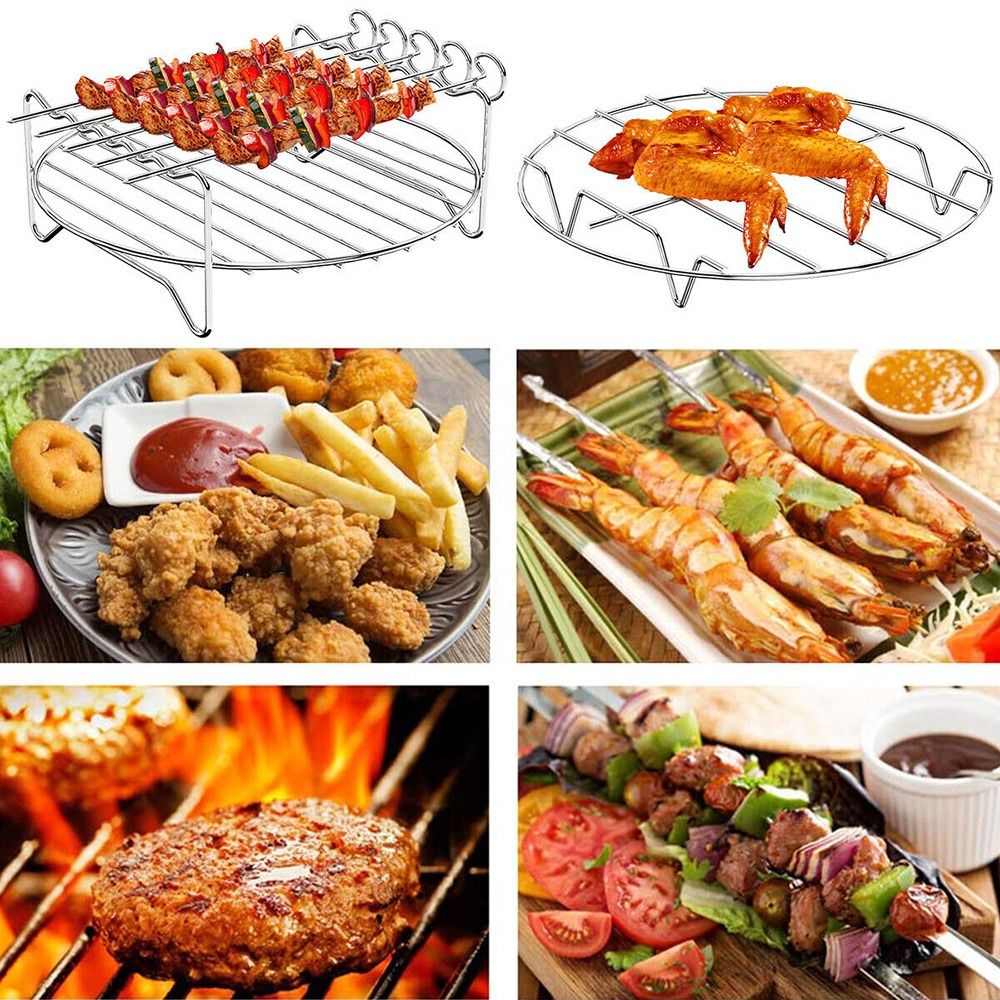 Kitchen Bakewear BBQ Stainless Steel Air Fryer Rack for Ninjia Air Fryer Accessories Steam Grill Barbecue Sticks 6INCH - image 2 of 8