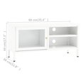 thumbnail image 4 of vidaXL TV Cabinet White 90x30x44 cm Steel and Glass, 4 of 5
