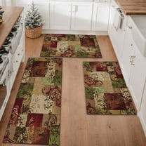 Farmhouse Kitchen Rugs Set 3 Piece, Boho Kitchen Mats for Floor, Non-Slip Kitchen Rug Waterproof Mats for Kitchen, Runner Rugs for Hallway Laundry Holiday Sink Decor