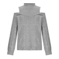 thumbnail image 7 of Blmnix Women's Lightweight Off Shoulder Sweaters Turtleneck Long Sleeve Gray Womens Fall Clothing, 7 of 7