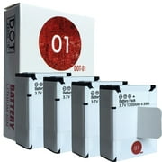 4x DOT-01 Brand 1300 mAh Replacement GoPro AHDBT-201 Batteries for GoPro HERO3 Camcorder and GoPro AHDBT201
