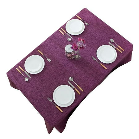 

Rectangular Tablecloth Cotton Linen Solid Color Tablecloth Washable No Fade Anti-slip Wrinkle Free Table Cover For Conference Banquet Party Picnic -D-90*90cm