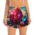 thumbnail image 2 of KLL Colorful Stone World Pattern Shorts Women,Athletic Shorts High Waisted Running Shorts Pocket Sporty Short Gym Elastic Workout Shorts-X-Large, 2 of 7