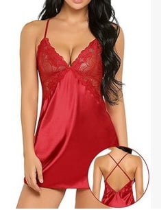 red silk nightdress