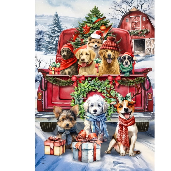 Briarwood Lane Christmas Garden Flag 12x18 For Outdoor Holiday Cheer Dogs For Christmas Garden Flag Flags For Outside