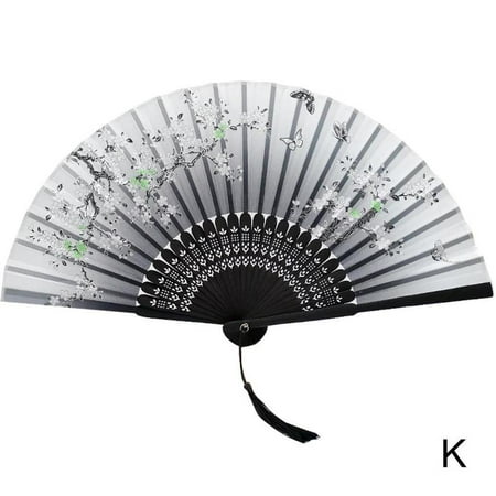 

Hand Fan Held Tela Portable Spanish Dances Fabric Folding Party Wedding UK Gifts K6L6