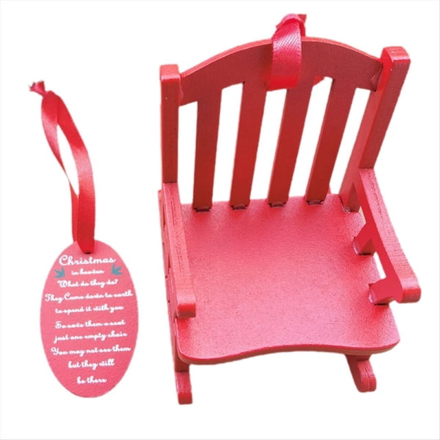 Mini Rocking Chair Ornament Rocking Rocking Chair Model Toy Scene Decorated with Christmas Decorations,1 x Chair decoration,Red