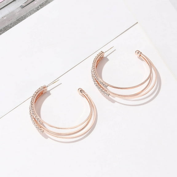 Shldybc Fashion Diamond Circle Earrings for Women Vintage Big Round Loops Earrings Jewelry for Valentine's Day Mother's Day Anniversary Birthday Christmas Gifts