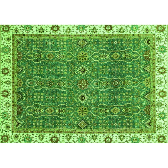 Ahgly Company Indoor Rectangle Oriental Green Traditional Area Rugs, 8' x 12'