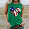 thumbnail image 4 of Graphic Tank Tops, Summer 2024 Sleeveless 4th of July Shirts Women Crew Neck Casual Flag Sunflower Print Tanks (S, Green 07), 4 of 4