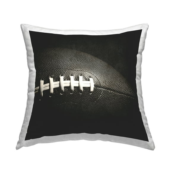 Stupell Industries Dark Detailed Football Decorative Printed Throw Pillow, 18 x 18