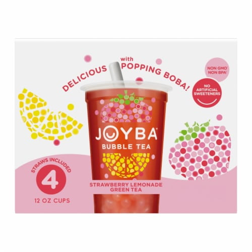 Joyba Strawberry Lemonade Green Bubble Tea 4 pk / 12 fl oz - Pack of 2