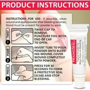 WoundSeal Topical Powder for Minor External Bleeding, Stops Bleeding Instantly, Easy-Pour Tube Applicator, 4 Count
