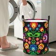 thumbnail image 6 of Uemuo Traditional Floral Polish Pattern Circular Laundry Hamper Basket with handles,Collapsible laundry basket,Large capacity laundry hamper,Laundry Organizer-Small, 6 of 8