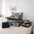 thumbnail image 6 of jejeloiu Retro Boho Aztec 7 Pieces Bedding Comforter Set,Bohemian Triangle Rhombus Full Bedding Set,Gray Black Fitted Sheet Flat Sheet For Teens,Microfiber Bedroom Decor Reversible, 6 of 8