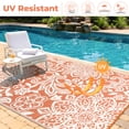 thumbnail image 5 of MJIAexp 8'x10' Orange Outdoor Rug Patio Rug Waterproof RV Outdoor Rug Camping Rugs Reversible Plastic Straw Rug Large Outdoor Mat for Camping, Balcony Apartment, Patio, Porch, Picnic, Beach, 5 of 9