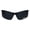 Shiny Black, variant on Mens Baseball Sport Half Rim Warp Around Plastic Rectangular Sunglasses Matte Black