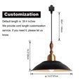 thumbnail image 3 of Kiven 3-Light J-Type track lighting pendants,Modern J track pendant lights with Remote Control Dimmer,Decorative Track Lighting Fixture,Black Iron Lampshade, 3 of 7