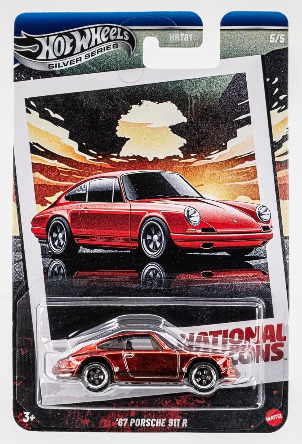 Hot Wheels National Icons '67 Porsche 911 R Diecast Car (Metallic Red)