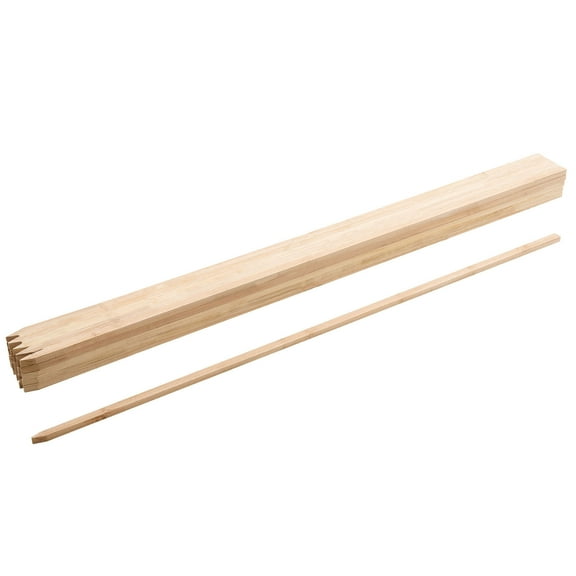 KFFKFF Wooden Garden Stakes, 25 Pieces 48x0.5x0.69 in Survey Grading Stakes, Ground Stake with Pointed Tip, Fir Wood Plant Support Stakes, Sign Posts for Fencing, Landscaping, and Boundary Marking