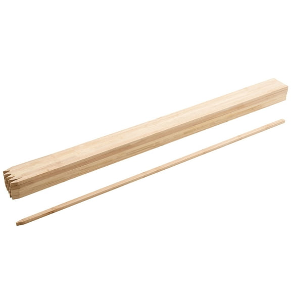 KFFKFF Wooden Garden Stakes, 25 Pcs 48x0.5x0.69 in Survey Grading Stakes, Garden Ground Stake with Sharp Point, Fir Wood Plant Support Stake, Sign Posts