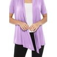 thumbnail image 5 of Women's Casual Short Sleeve Draped Open Front Solid Cardigan, 5 of 5