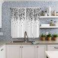 thumbnail image 3 of Eucalyptus Black Kitchen Curtain 2 Panels Curtains 63 Inch Length, Curtains Rod Pocket Curtains Window Drapes Treatment Window Cafe Curtains Watercolor Spring Botanical Leaves White 42x63, 3 of 5