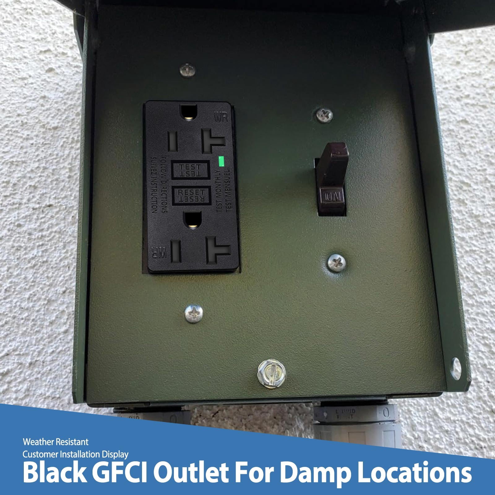 Black GFCI Outlet 20Amp 6PK,Nineleaf Black Outlets Receptacles,GFI Electrical Outlet with LED Indicator,Weather Resistant WR,Ground Fault Circuit Interrupters,120V,Wall Plates and Screws Included,ETL