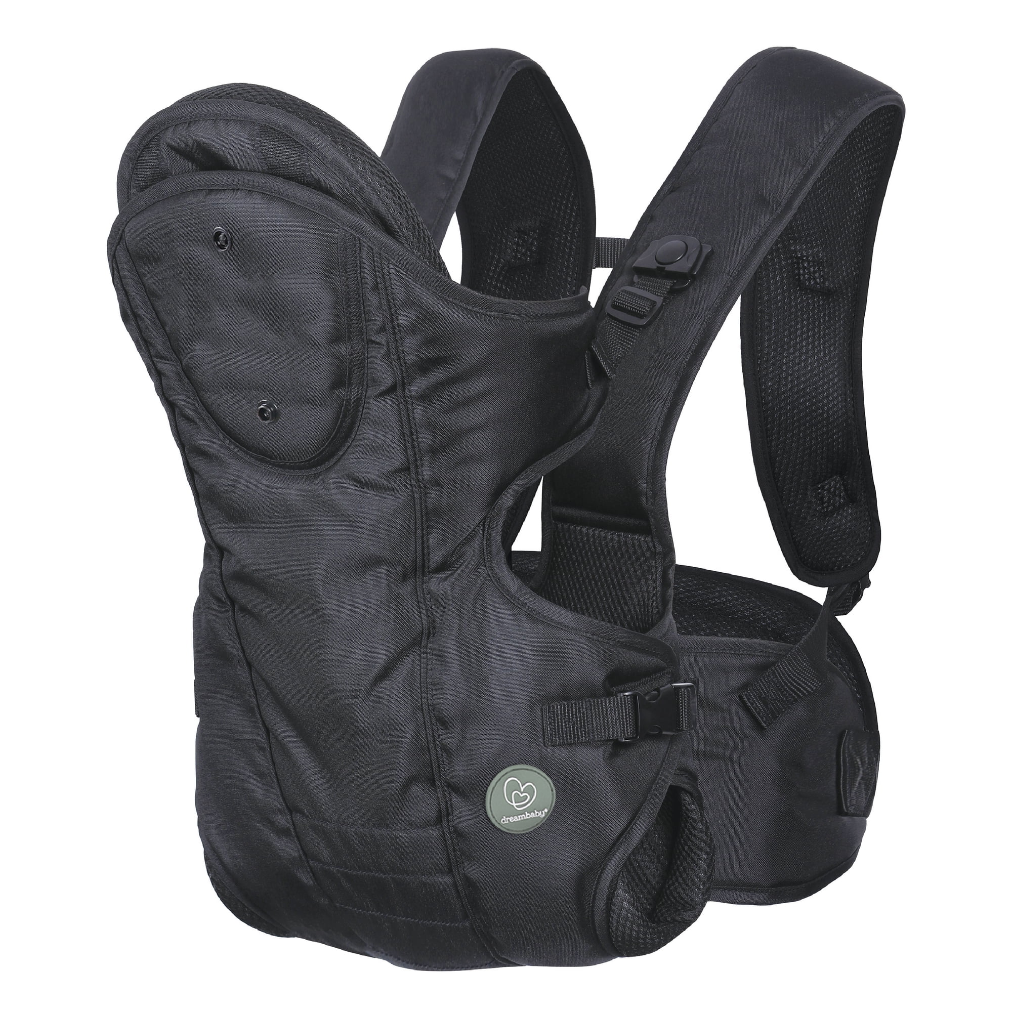 Dreambaby® Manhattan Adjustable 3 in 1 Position Baby Carrier - IHDI Approved Hip Healthy - Newborns Toddlers up to 33lbs - Fits for Most Adult Sizes - Black - Model L296
