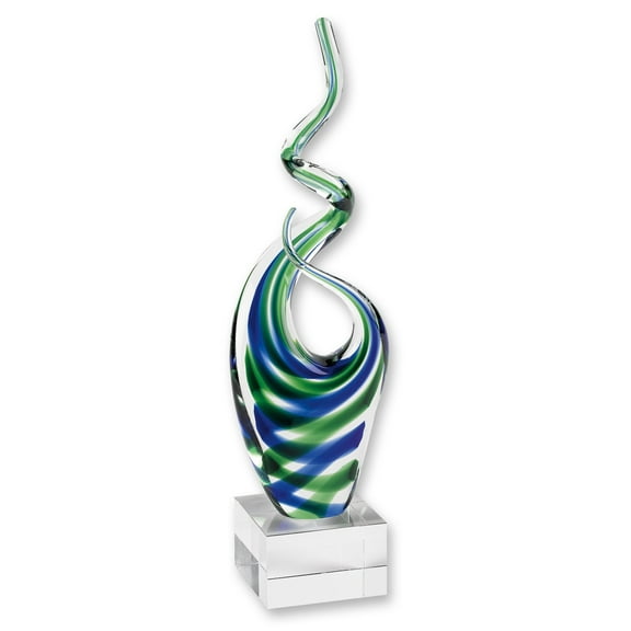 Elegant and Modern Murano Style Art Glass Colorful Centerpiece - Ocean Centerpiece, 14 Inches