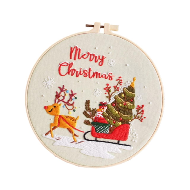 Kit de bordado navideño, juego de manualidades para adultos y principiantes, regalo de Navidad Papá