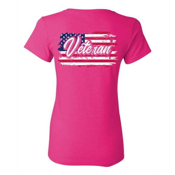 Awkward Styles Veteran Shirts Veteran Women T-Shirt Flag Women Shirt Veteran Clothing Patriotic Gifts for Her American Army Veteran US Army Ladies Shirt Veteran Ladies Shirt Print on the Back Only