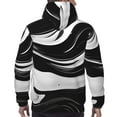 thumbnail image 7 of Uemuo Abstract Black White Swirls Pattern Men's Hoodie - Casual Pullover Hoodie with Kangaroo Pocket, Stylish Hooded Sweatshirt for Everyday Wear-X-Large, 7 of 7