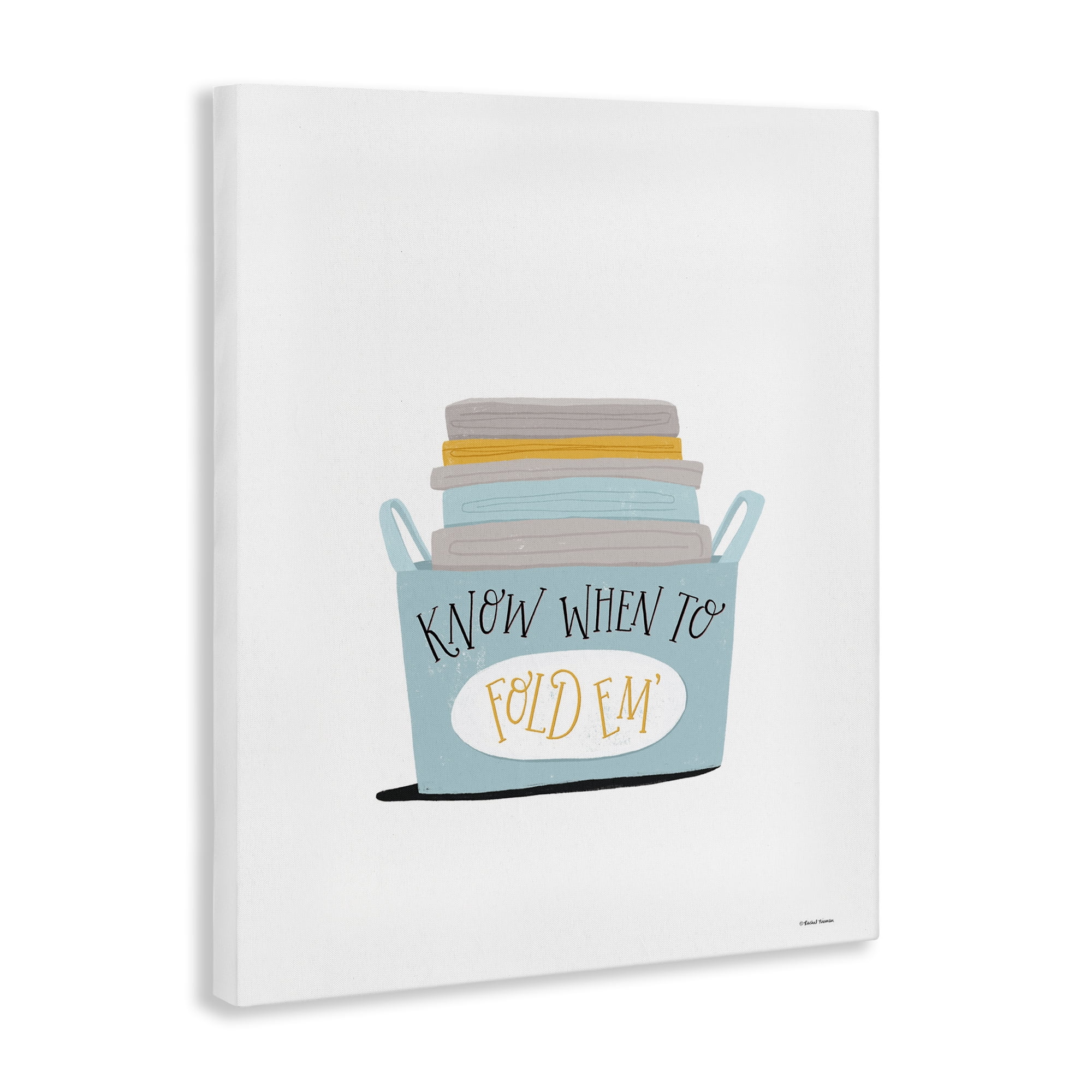 Stupell Industries Know When to Fold Typography Painting Gallery Wrapped Canvas Art Print Wall Art, 16 x 20