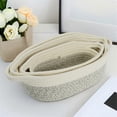 thumbnail image 5 of Rope Storage Baskets Set of 3 Organizer Woven Basket-Portable Cotton Bins for Clothes, Beddings E, 5 of 5