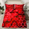 thumbnail image 2 of Erosebridal Geometric Hexagon Full Sheet Sets,Gradient Bedding Sets Full Size,Neon Decor,Lightweight,4 Pieces, 2 of 7