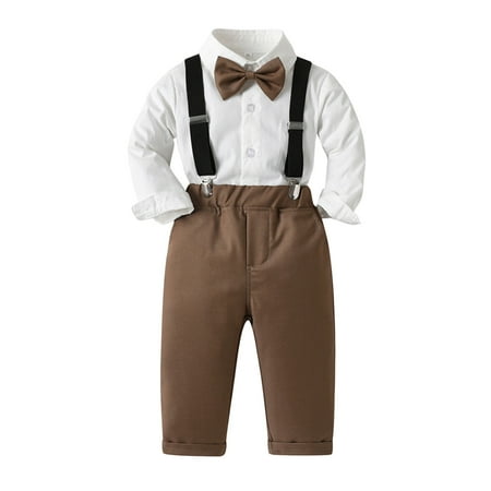 

JHLZHS Going Home Outfit Baby Boy Toddler Boys Long Sleeve Shirt Tops Pants with Tie Child Kids Gentleman Outfits Party Dress Back To School Outfits for Boys Organic Baby Clothes
