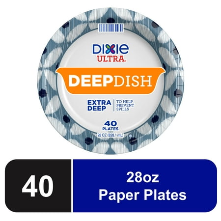Dixie Ultra Deep Dish Disposable Paper Plates, 28 oz, 40 count