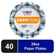 Dixie Ultra Deep Dish Disposable Paper Plates, Multicolor, 28 Ounce, 40 Count