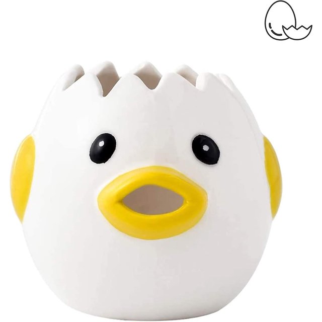 Separador de yemas de huevo, estilo de huevo de gallina de cerámica, separador de huevos de dibujos animados, accesorios para herramientas de horneado de yemas de huevo para cocina doméstica