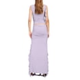 thumbnail image 6 of Womens 2 Piece Summer Outfits Crewneck Sleeveless Tank Tops Ruffles Slit Long Skirts Set, 6 of 7