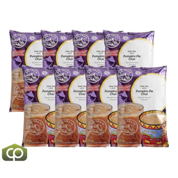 Big Train Mélange pour Latte au Thé Chai à la Tarte à la Citrouille, Base de Boisson Épicée Saisonnière Professionnelle, Sac de 3,5 lb, Caisse de 8