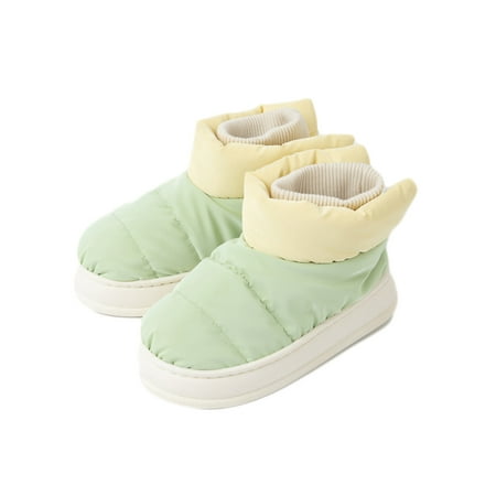 

Ferndule Womens Slippers Platform House Shoes Slip On Snow Boots Comfort Fluffy Home Shoe Indoor Outdoor Slipper Booties Cozy Breathable Green 7-7.5