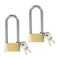 thumbnail image 1 of Uxcell Solid Brass Padlocks Keyed Alike Long Shackle Lock Padlock with Keys Weatherproof 2.4", 1 of 7