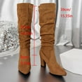 thumbnail image 4 of Women's Extra Wide Calf Cowboy Knee High Boots, Wide Width Slouchy Boots Chunky Pump Heel Plus Size Western Boots, 4 of 9