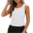 thumbnail image 4 of Craaazy Sleeveless Shirts for Women Regular Cut Solid Color Crew Neck Everyday Stylish Sleeveless Tank Tops Back Tie Bow Detail Cotton Fabric Blouses Suitable for Dating and Casual Outings, 4 of 10